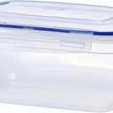 Superior Large Plastic Food Storage Container with airtight Lid for Pantry, Fridge- 10 Cup, 80 Oz- BPA Free, Leakproof Sealed Container- Microwave, Dishwasher and Freezer Safe (Clear)
