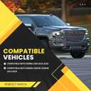 Left+Right Headlights Assembly Compatible with 2014-2019 Sierra 1500 2500HD 3500HD HeadLamps Chrome Clear Lens W/Blubs