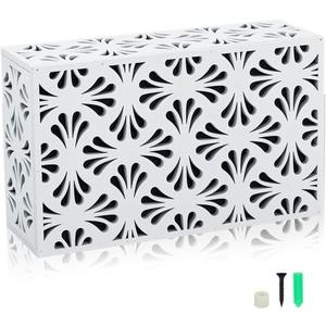 CUTHOLLOW Doorbell Chime Cover Box Plate for Wall Inside, Aesthetic Wooden Doorbell Cover for Home Upgrade Outdoor Indoor, Universal Fit and Easy to Install Decorative Modern Doorbell Box Only, White