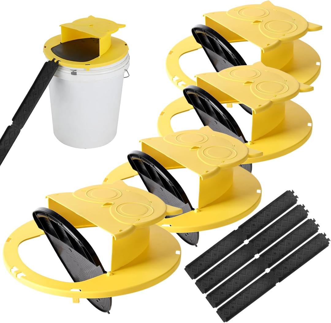 4 Pack Mouse Rat Trap Bucket,5 Gallon Mouses Rat Traps Indoor for Home,Reusable Mouse Catching Tool-Owl Style, Bucket Lid Rat Traps Indoor Outdoor[5 Gallon Buckets is NOT Included]