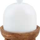 Mud Pie Milk Glass Cloche Set, 8" x 7" dia, WHITE
