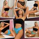 Lace Thongs for Women, 5 Pack Sexy Bikini briefs, Low Cut, Soft & Seamless Underwear for Daily Wear/Dating