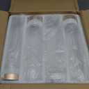 Hewory Hurricane Glass Candle Holders: Set of 8 Gold Candlestick Holders with 11" Tall Clear Cylinder Hurricane Cover, Taper Candle Holder for Wedding Table Centerpiece Party Christmas Home Decor