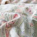 SUSYBAO Flower Paisley Duvet Cover Queen 100% Cotton 3 Pcs Set 1 Vintage Bohemian Floral Duvet Cover with Zipper Ties 2 Pillowcases Farmhouse Green Yellow Boho Bedding Set Soft Comfortable