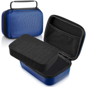 EVA Hard Case with Customizable Foam 7.1 x 4.7 x 3.1 Inch Protective EVA Carrying Case Shockproof Outdoor for Camera, Digital Products, Electronic Instruments with Knife, Blue
