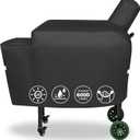 QuliMetal DB Grill Cover for Green Mountain Grill Daniel Boone Choice, 600D Anti-UV & Waterproof, Heavy Duty Patio BBQ Grill Cover, 53.5 x 19.7 x 25 Inches (Black)