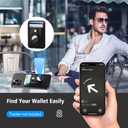 nuoku Leather Magnetic Card Holder, Intended for Magsafe Wallet Compatible with Airtag Holder, Magnetic Wallet for iPhone 15/14/13/12 Series, Not for 13 Mini/12 Mini, Max Hold 7 Cards (Black)