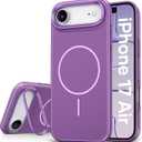 Vihibii for iPhone Air Case with Adjustable Stand, [Compatible with Magsafe], Fade-Resistant Glow Stylish Slim Design, Rugged Shockproof Back & Silicone Edges Phone Cover Case, 6.5" 2025, Purple