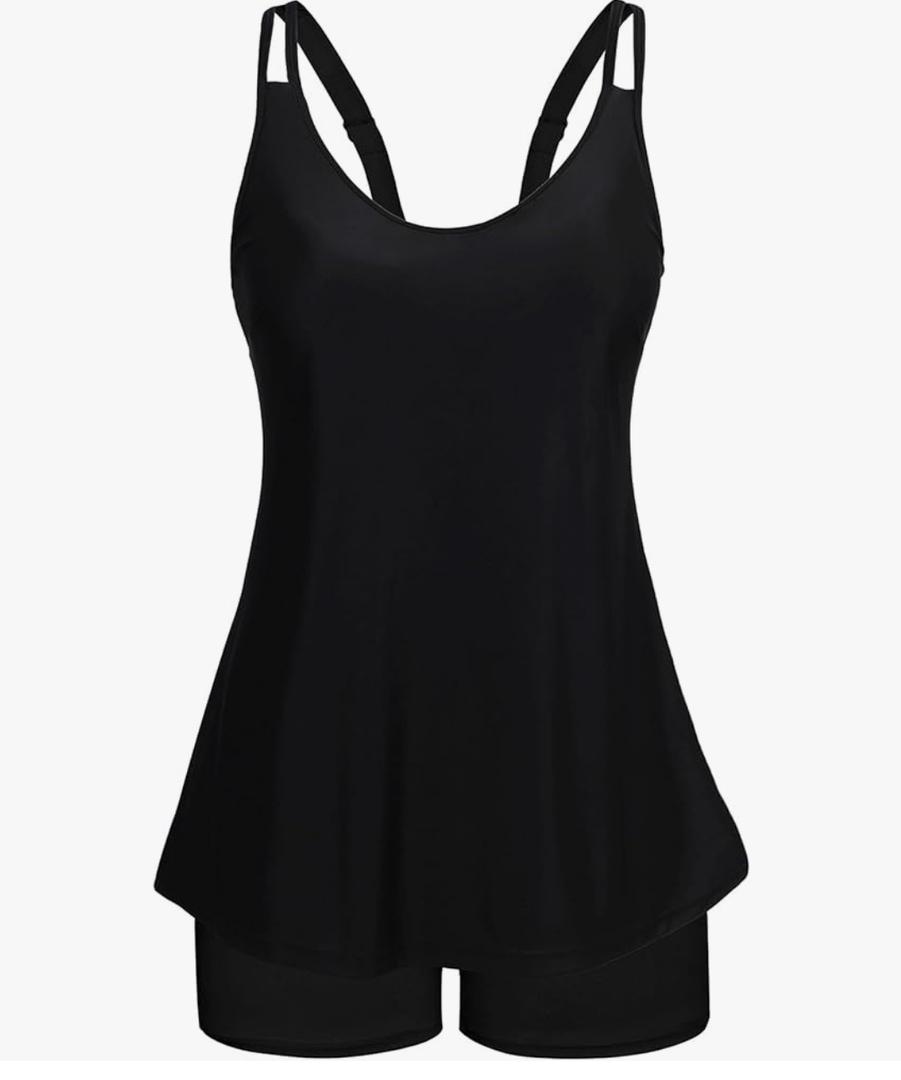 Tankini Swimsuits for Women Tummy Control Two Piece Bathing Suits Flowy Swim Tops with Boy Shorts, 16W