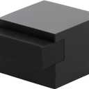 EVI Herrajes | Square Door Stop | 0,98 x 0,98 x 0,78 inch | Stainless Steel, Black Lacquered - Black Rubber | Adhesive Mount | I-791/25NG
