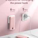 VEGER Portable Charger with Built-in AC Plug and Cables, All in One 10000mAh Ultra Slim Power Bank Travel Essentials, Fast Charging Battery Pack Compatible with iPhone, Samsung, Android (Crepe)