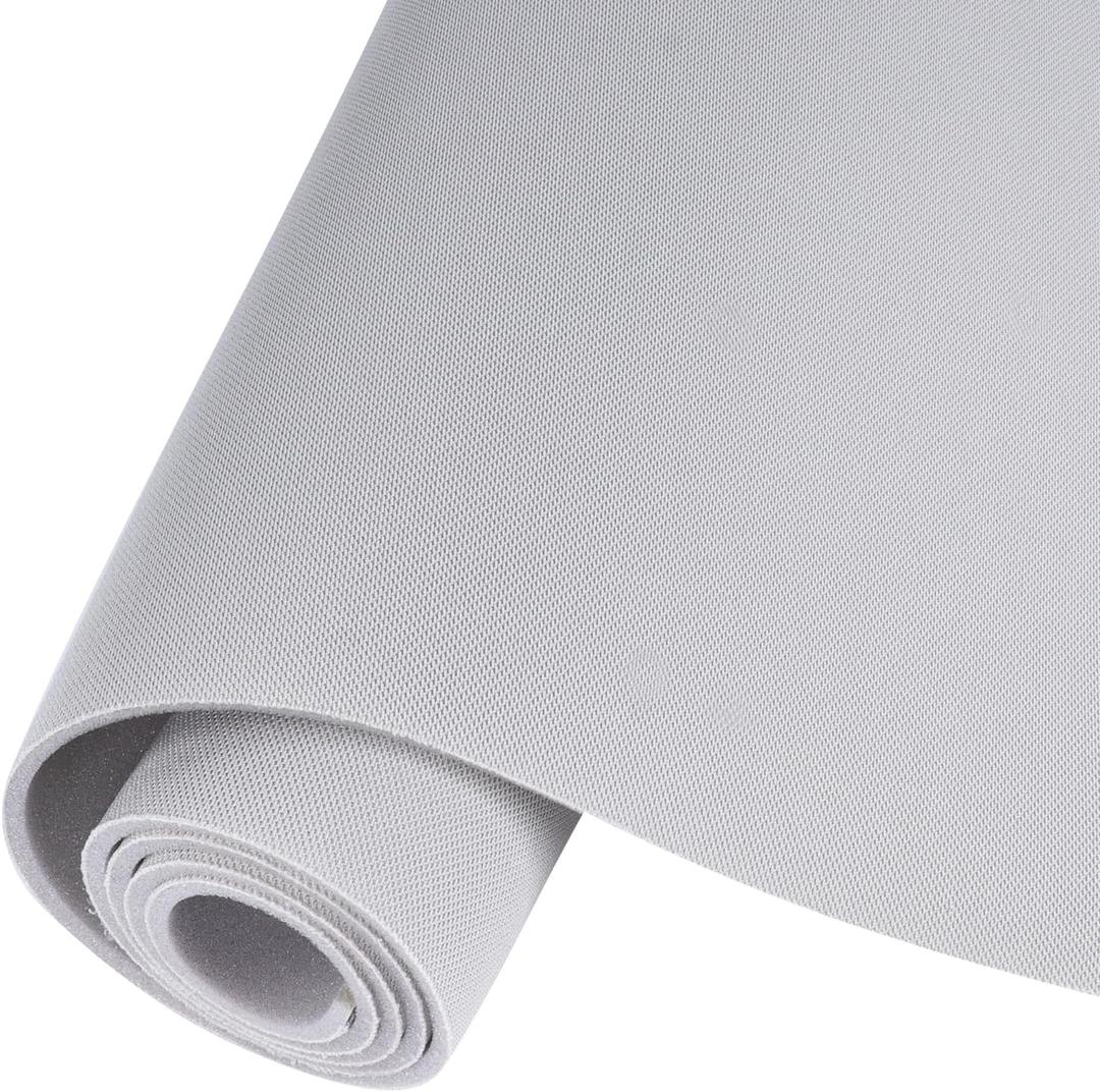 Auto Headliner Fabric Mesh Type 60inx55in with Foam Backing Interior Replacement Headliner Material, for All Vehicles RV Boat Home Roof Upholstery Fabric, Light Grey (60x55 Inch)