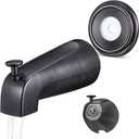 Universal Bathroom Tub Spout with Metal Tub Spout Cover Ring, 5 1/4 Inches Reach Wall Front Mount Faucet with Shower Diverter 1/2" IPS Inside Thread(Oil Rubbed Bronze)