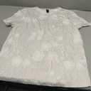Women's Summer Floral Short Sleeve T Shirts Dressy Casual Crew Neck Tops Basic Tees (L)