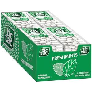 Tic Tac Freshmint Breath Mints, Bulk Pack of 12, On-The-Go Refreshment, 1 oz Each