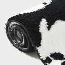 Estmy Cute Black Ghost Bath Mat Non Slip Washable 16x24 Spooky Funny Vintage Halloween Bath Rug Bathroom Decor, Soft Shaggy Microfiber Gothic Spirit Fall Halloween Bathroom Shower Floor Mat