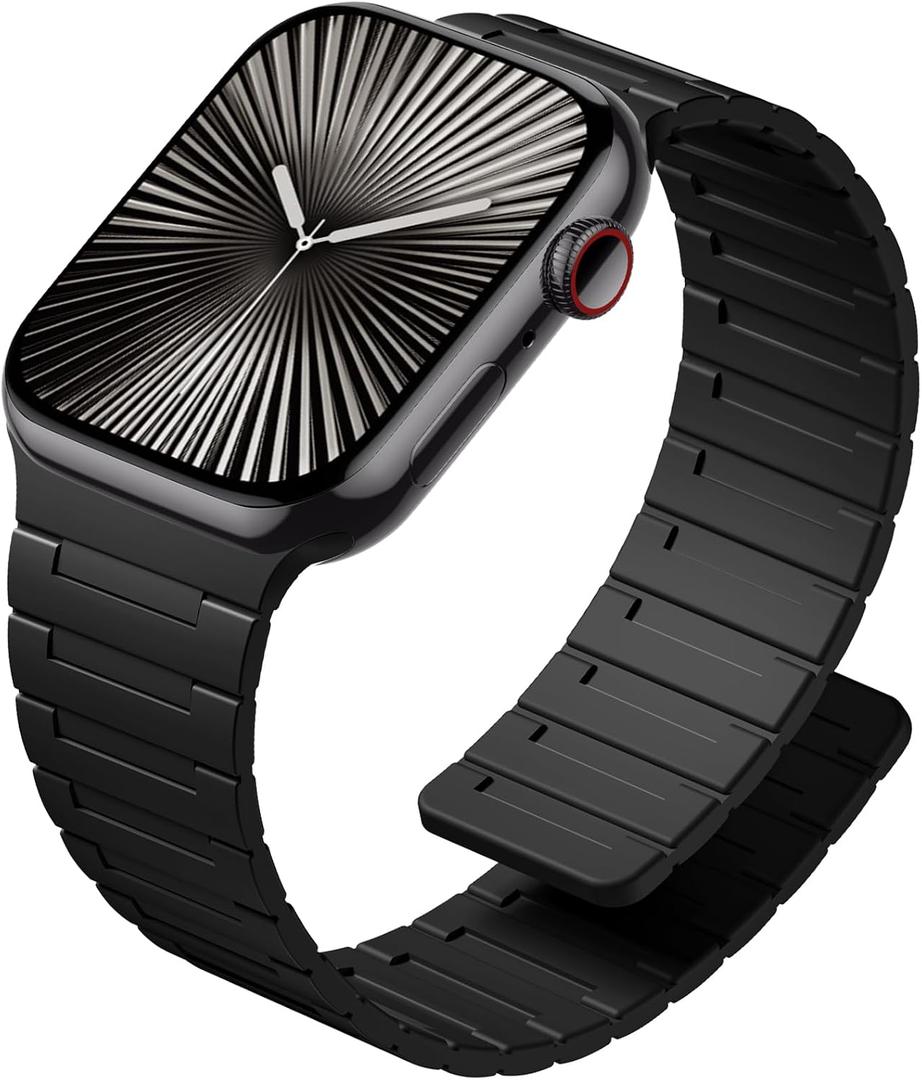 SNBLK Magnetic Watchband Compatible with Apple Watch for Men 44mm 45mm 46mm 49mm 42mm 41mm 40mm 38mm Women, Silicone Sport Strong Magnet Strap for iWatch Series 11 Ultra 3 Ultra 2 Se 10 9 8 7 6 5 4 1
