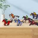 6pcs Derby Decorations Wooden Table Centerpieces Double Sided Derby Party Supplies Horse Party Table Decorations for Horse Racing Festival Tiered Tray Decor Supplies