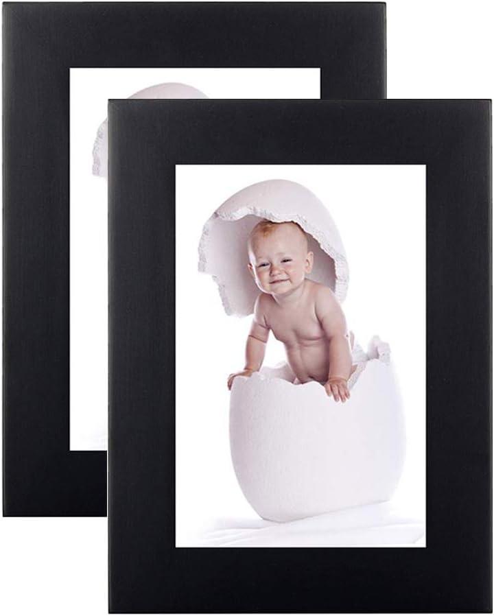 2 Pack 3.5X5 Black Picture Frames Made of Solid Wood and High Definition for Wall Decor or Table Stand Top Black Picture Frame Display 3.5 by 5 Frame Vertically or Horizontally as 5x3.5