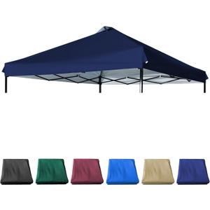 10x10 Canopy Replacement Top with Air Vent Silver Coated for Straight Leg Canopy Frame, (Navy Blue)