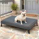 Veehoo Chew Proof Dog Bed, Orthopedic Elevated Dog Bed with Padded Cover