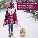 Wearable Heated Blanket Hoodie for Women, Valentines Day Gifts for Her Wife Women, Electric Throw Blanket, Heated Shawl Wraps Poncho, Mothers Day Birthday Anniversary Day Gift, To My Wife, Magenta