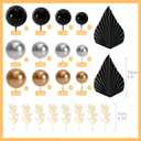 NEBURORA 64 Pcs Balls Cake Toppers and Leaves Decoration Set Mini Balloons for Cake Decorating Supplies Balls Cake decorations for Baby Shower Cake Toppers Birthday Cake Decorations (Black Gold