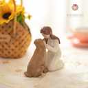 Pet Memorial Gifts for Dogs: Loss of Dog Sympathy Bereavement Remembrance Gift for Dog Lover - Golden Retriever Statue Decorations (6.9" x 5.7") (Medium)