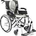 Karman K-2512 19.8 lbs Ultra Light Ergonomic Wheelchair with Removable Footrest, Fixed Axle