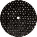 Black Gold Tree Skirt, 36 inches Spring Easter Fluffy Faux Fur with Gold Sequin Snowflakes Tree Rug, Furry Tree Mat for Holiday Decorations