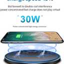 Wireless Charger 30WWireless Charger Pad Fast Wireless Charging Compatible with Galaxy S24/S23/S22/S21/S20/S10, Fast Charger Compatible with iPhone 16/15/14/13/12/11 Series