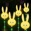 Solar Bunny Stake Lights for Easter Decorations - Set of 3PCS Easter Gifts Decor with Cute Rabbit Lights,Unique Housewarming Outside Gifts,Waterproof Solar Garden Lights for Yard/Lawn/Birthday Decor