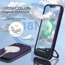 Mag-Ring Designed for iPhone 16E Case, Liquid Silicone [Moisturizing Factor] Extreme Soft Slim Phone Case with Stand [Compatible with MagSafe] for 16E 6.1 inch Men Women (Deep Purple)