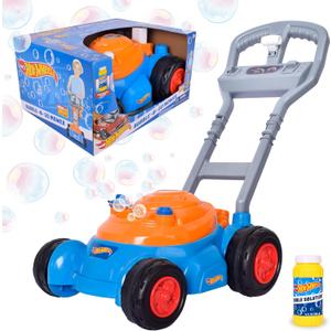 Hot Wheels Bubble Lawn Mower for Toddlers, Bubble Blowing Machines, Indoor/Outdoor Gardening Toy, Birthday Gift for Prechool Girls and Boys, No Batteries Required, Includes Bubble Solution, 2+