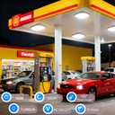 Fiqevs 100W LED Canopy Lights 4Pack, 14000LM 5000K Square LED Canopy Lights Outdoor, Warehouise Carport Light for Parking Garage Shop Warehouse, IP65, 100-277VAC, ETL Listed