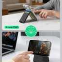 for MagSafe Wallet with Stand, 5 Card Holder, Slim Leather Magnetic Wallet for iPhone 17/16/15/14/13/12 Pro Max Plus Air Series, 3 Card Slots & 1 Cash Slot,Black