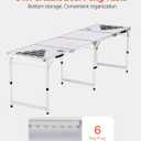 VEVOR 8 Foot Portable Beer Pong Table, Folding Tailgate Table, Cup Holes, Dry Erase Markers and Carrying Handles, Adjustable Height, Lightweight Table for Office, Tailgate Party & Camping, White, 94.5 x 23.6 x 28 in