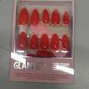 Glamnetic Press On Nails - Fiery Red | Opaque Bright Red Short Almond Fake Nails, Reusable | 15 Sizes - 30 Nail Kit