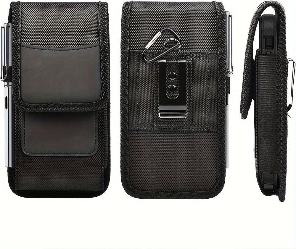 Phone Holster for Google Pixel 10,10 Pro,10 Pro XL / 9a 9 Pro XL 8a 8 7a 6a 5 4, Cell Phone Case Belt Clip Carabiner Card ID Holder Vertical Carrying Heavy Duty Nylon Cellphone Pouch Bag