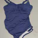 One Piece Swimsuit Women Tummy Control - Full Coverage Bathing Suit Vintage Ruched Swimwear 2026 (Medium, Blue)