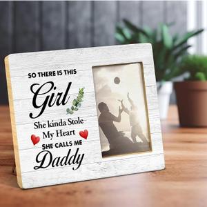 Yuzi-n Best Daddy Gift, Gifts for Father From Daughter, Dad Gift for Birthday Christmas Father's Day, Daddy Wood Picture Frame for 4x6 Inches Photo Daddy