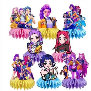 For Demon Movie Hunters Honeycomb 8Pcs Table Centerpiece,Demon Movie Hunters Birthday Party Supplies Table Decorations for Kids Party Decorations