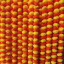 5 PC - 5 feet Marigold Garland |Indian/American Wedding Party Mantle Decoration, Faux Garlands Wedding Garland, Diwali Decoration, Spring Bush Floral! (Yellow & Dark Orange)