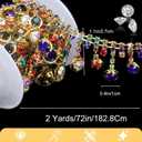 Bijou Joon 2 Yards Colorful Gold Rhinestone Trim by the Rhinestone Chain Tassel Sew Fringe Bedazzling for Crafts Dress Embellishments Wedding Clothes Straps Decoration