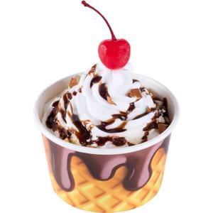Restaurantware Ice Cream Cups 50 Pack of 8 oz Leak-Resistant Disposable Dessert Bowl Frozen Yogurt Cup Round Paper Container For Cold And Hot Desserts