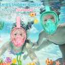 Kids Snorkel Mask Full Face, Snorkeling Gear for Kids with Camera Mount, 180 Degree Panoramic View Snorkeling Set Anti-Fog Anti-Leak
