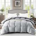 WarmKiss Queen Size Down Comforter, Luxurious All-Season Duvet Insert with noiseless Skin-Friendly Tencel Blend Cover, Cloud-Soft & Breathable,8 Corner Tabs,Machine Washable,Grey (90" x 90")