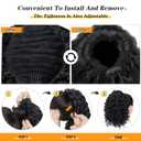 PEACOCO Curly Ponytail Extension Drawstring Ponytails for Black Women - 10 Inch Pony Tail Clip on Ponytail Synthetic Short Afro Hairpiece for Daily Use1B/bug