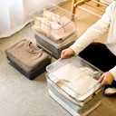 4-Piece Set,Plastic Storage Bin with Lid,Large Storage Containers,Stackable Lidded Storage Boxes for Cabinets, Clothes, Toys, Books (clear 4XL)