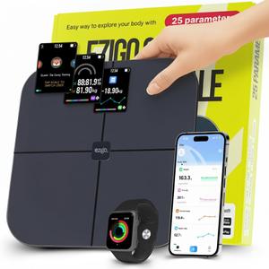 Professional 25 Metrics Smart Scale for Body Weight with BMI, Body Fat, Muscle Mass, Digital Weight Composition Scale Body Fat Percentage Mass, Bluetooth, Apple Health Compatible Fitness App, 400lb (Dark Navy)